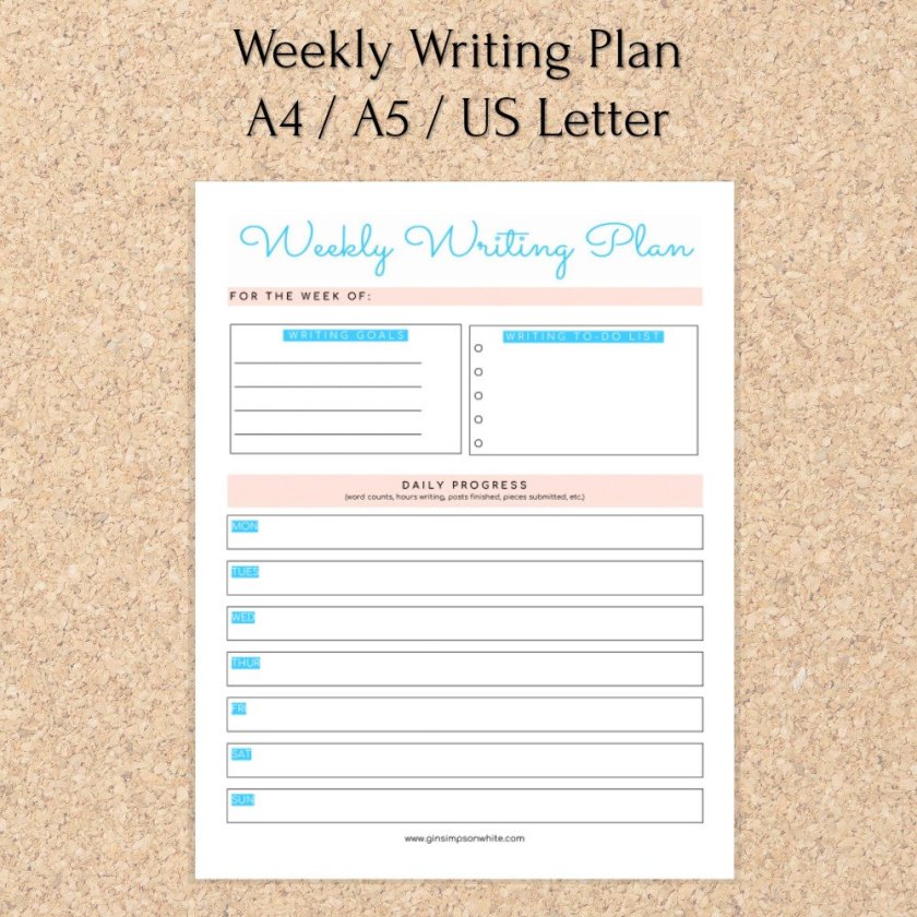 writing plan tracker {free printable} – Ginger Simpson White