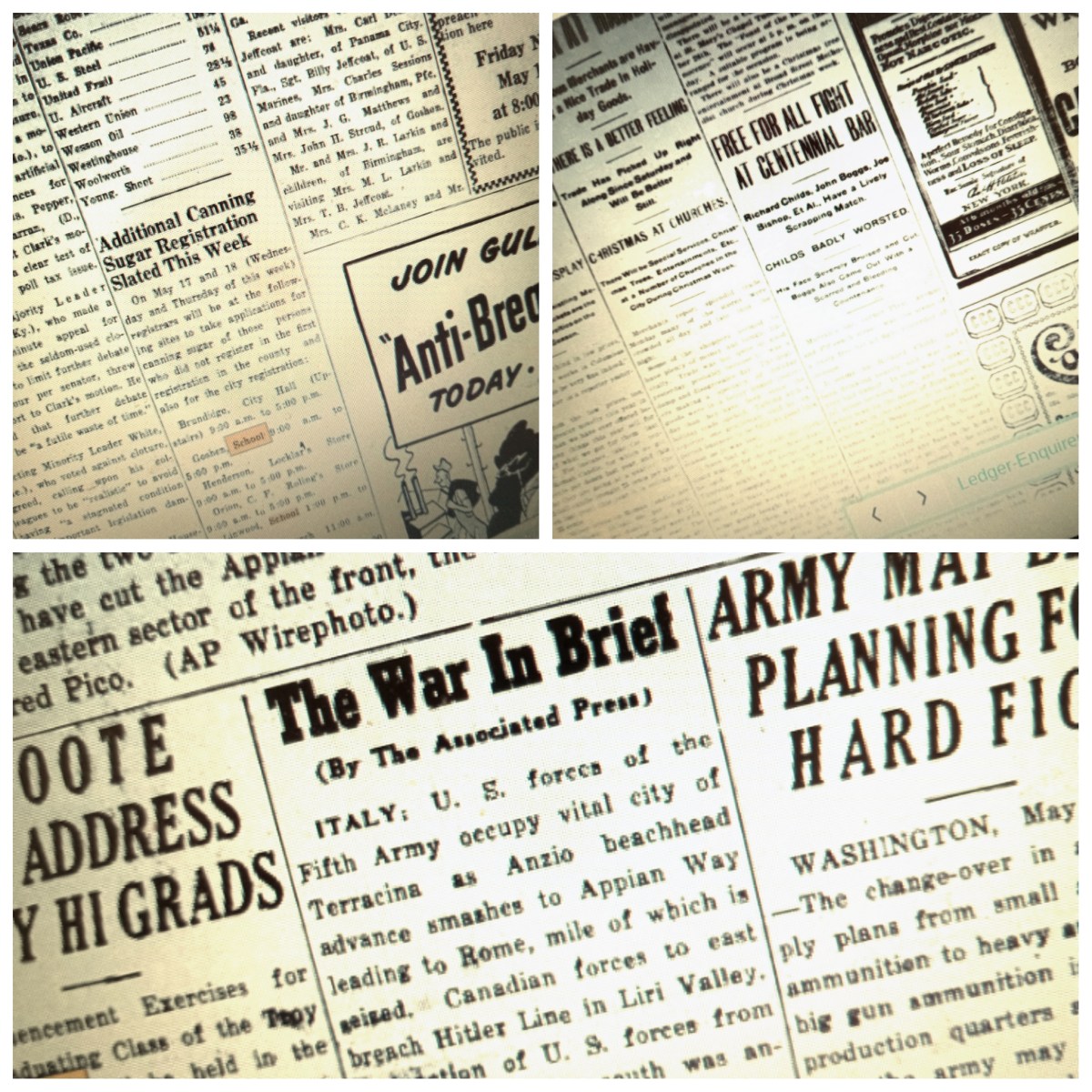 old newspapers as calming distraction…