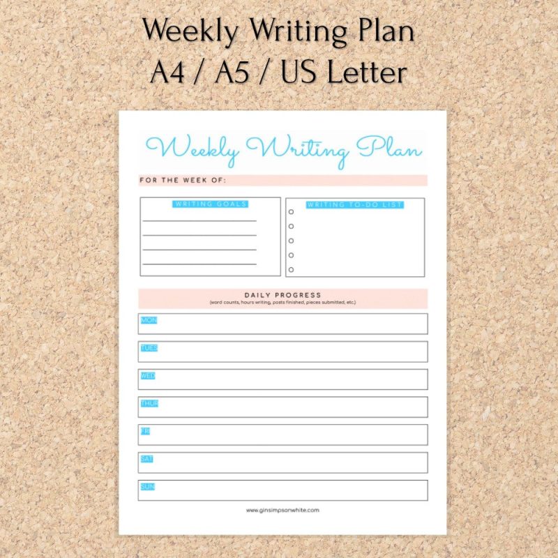 writing tracker planner printable… – Ginger Simpson White